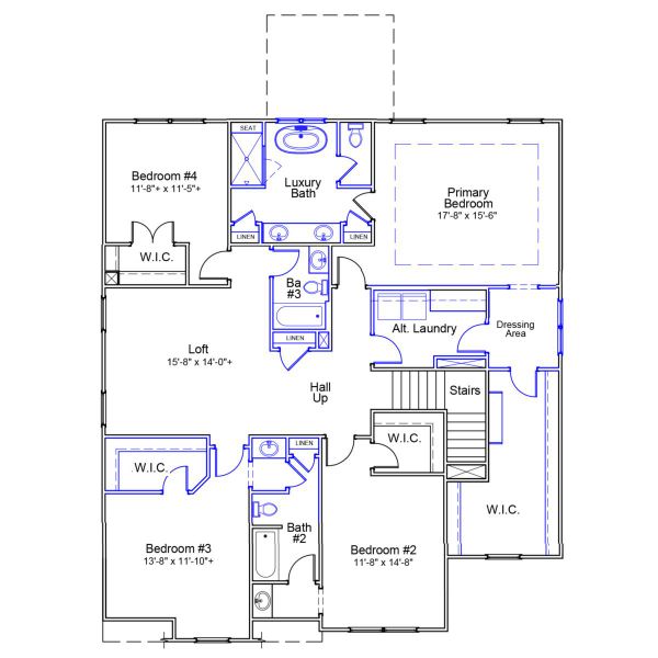 2D floor plan layout of this home in Grand Park, Leland, NC (Image 3).
