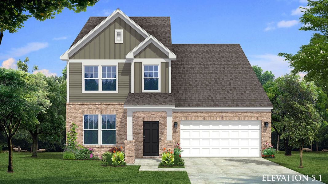 Representative exterior photo of a completed home built from the Jordan by DRB Homes in Owen Park, Gibsonville, NC (Image 22).