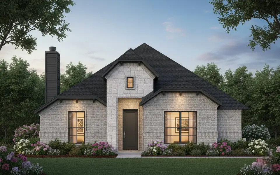 Representative exterior photo of a completed home built from the Eisenhower by John Houston Homes in The Oasis - Phase 1, Waxahachie, TX (Image 4).