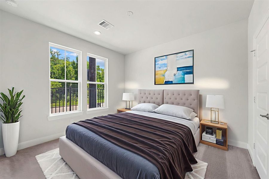 Furnished interior view inside a new home in The Corner At Buffalo Pointe, Houston (Image 28).