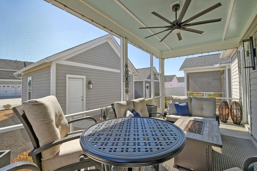 Exterior details and patio area of a home in Midtown at Nexton, Summerville (Image 26).