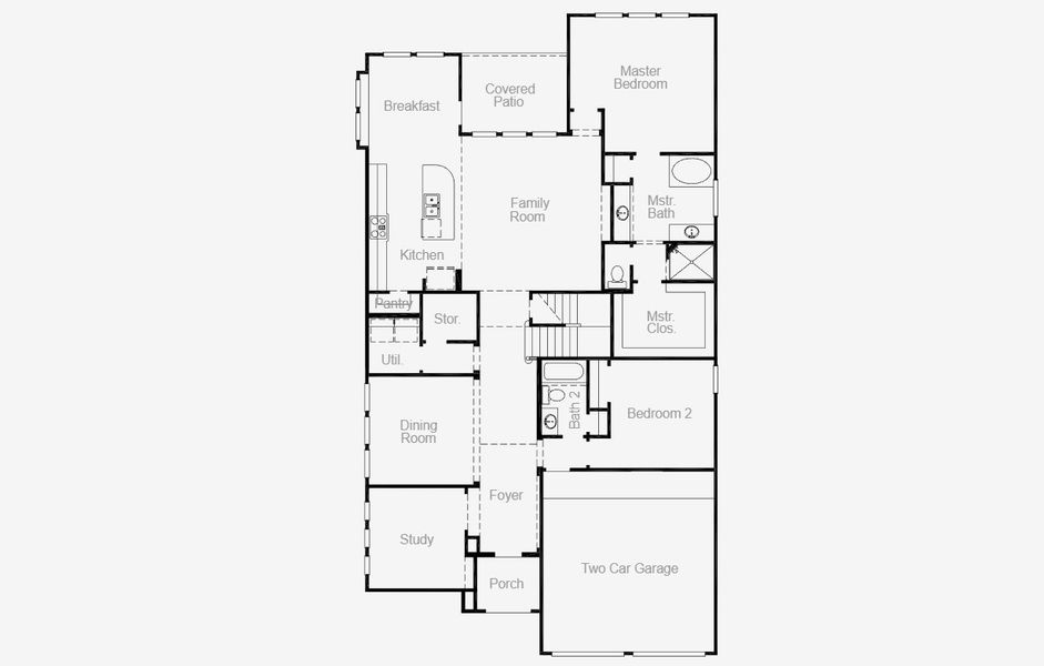2D floor plan layout for the Nixon by Coventry Homes in Trinity Falls 50', McKinney, TX (Image 3).