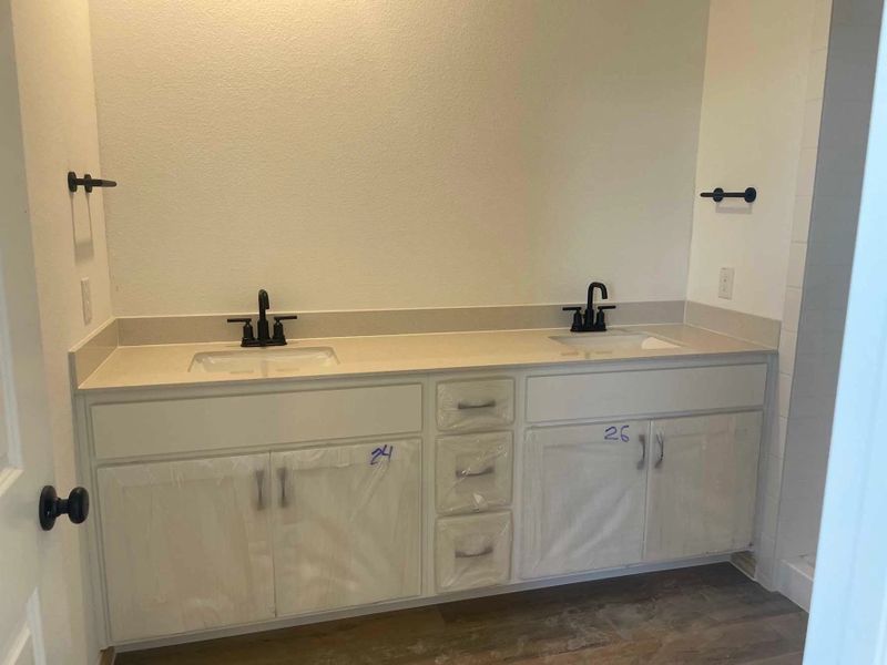 Primary Bathroom Construction Progress featuring the Harmony Collection