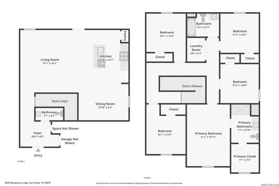 2D floor plan layout of this home in Preserve at Medina, Von Ormy, TX (Image 3).