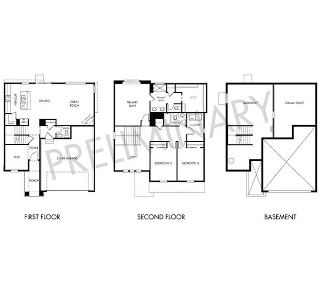 2D floor plan layout of this home in Buffalo Highlands: The Flora Collection, Commerce City, CO (Image 2). 2D floor plan layout of this home in Buffalo Highlands: The Flora Collection, Commerce City, CO (Image 2).
