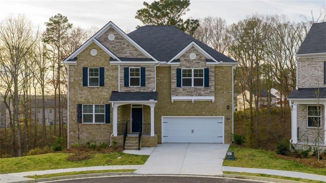 Front exterior of a new home in Jackson Landing, Jefferson, GA, highlighting curb appeal (Image 1). Front exterior of a new home in Jackson Landing, Jefferson, GA, highlighting curb appeal (Image 1).