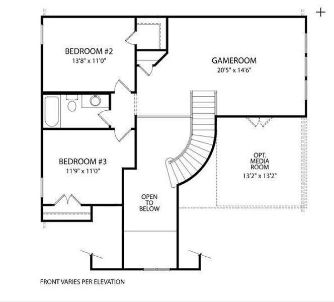 2D floor plan layout of this home in Trinity Falls 60, McKinney, TX (Image 3). 2D floor plan layout of this home in Trinity Falls 60, McKinney, TX (Image 3).