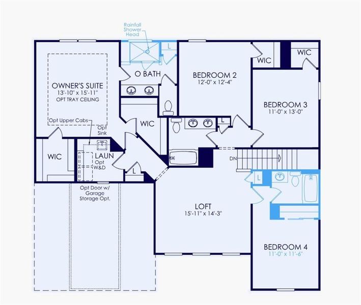 2D floor plan layout of this home in Sierra Creek, Hoschton, GA (Image 3).