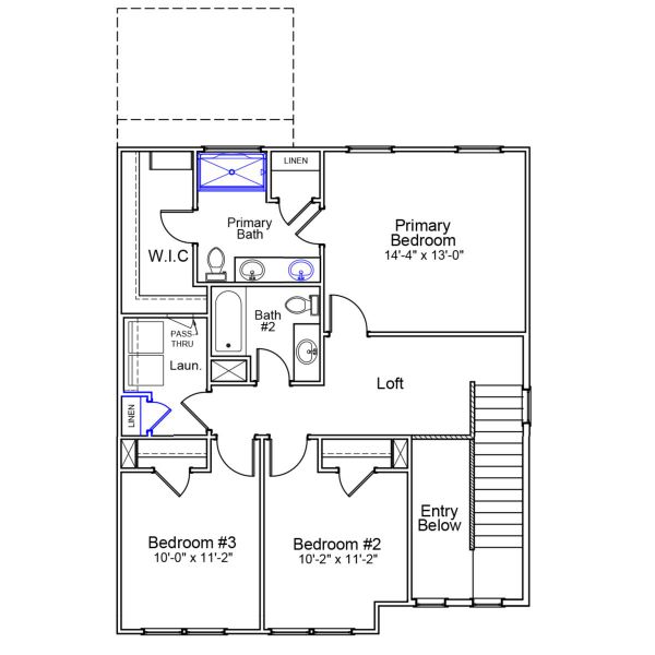 2D floor plan layout of this home in Renaissance at White Oak, Garner, NC (Image 4).
