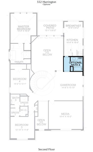 2D floor plan layout for the The Harrington by Landon Homes in Impression 55s, Frisco, TX (Image 19). 2D floor plan layout for the The Harrington by Landon Homes in Impression 55s, Frisco, TX (Image 19).
