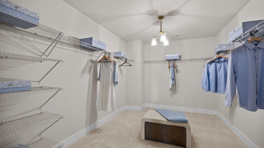 The Stonefield Home Plan in Michaux Garden by DRB Homes in Belmont, NC. - Walk in Closet