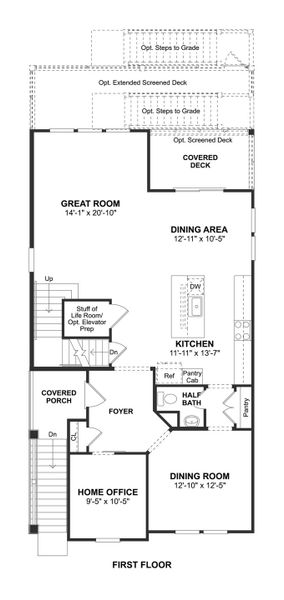 2D floor plan layout for the Tybee by K. Hovnanian® Homes in Sandy Oaks, Hilton Head Island, SC (Image 3).