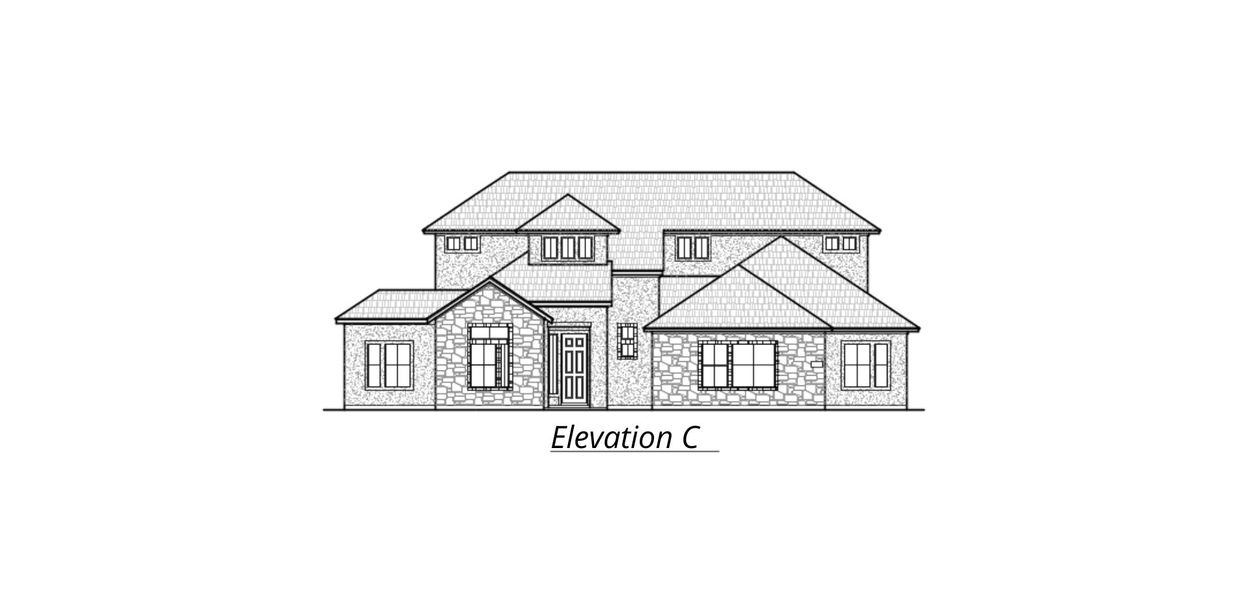 Representative exterior photo of a completed home built from the Cohen by Chesmar Homes in Sienna Lakes, San Antonio, TX (Image 5). Representative exterior photo of a completed home built from the Cohen by Chesmar Homes in Sienna Lakes, San Antonio, TX (Image 5).