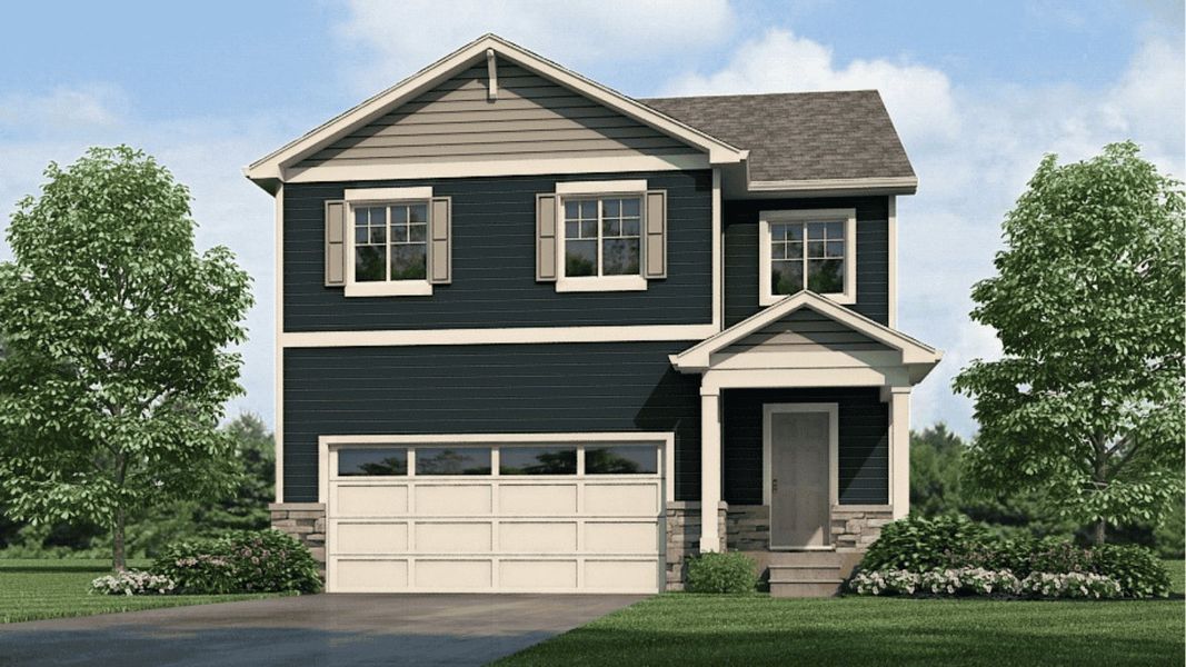 Front exterior of a new home in Granary, Johnstown, CO, highlighting curb appeal (Image 18).
