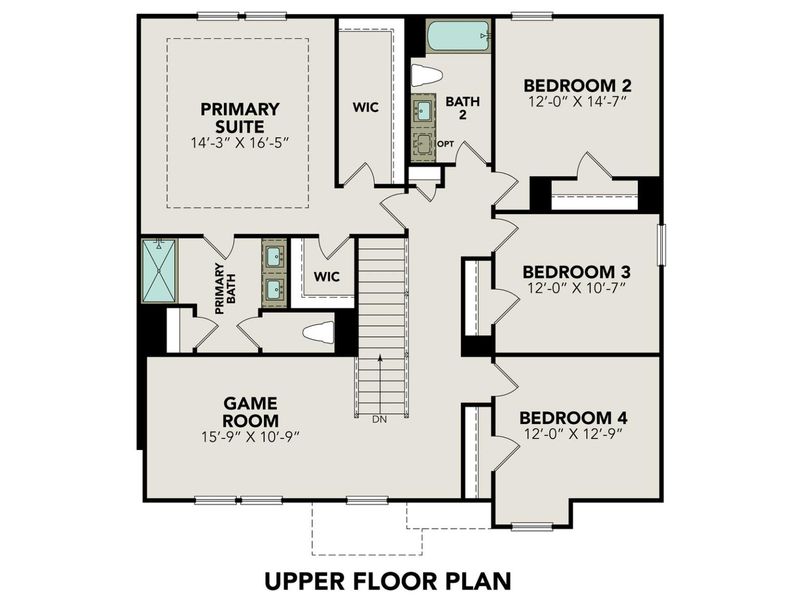 2D floor plan layout for the The Murray I by Davidson Homes LLC in Comanche Ridge, San Antonio, TX (Image 4).