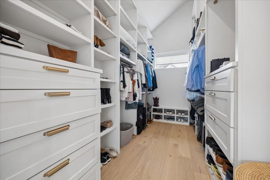 Walk in closet with built in drawers
