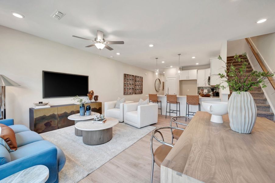 Furnished interior view inside a new home in Townes on Leesville, Durham (Image 10). Furnished interior view inside a new home in Townes on Leesville, Durham (Image 10).
