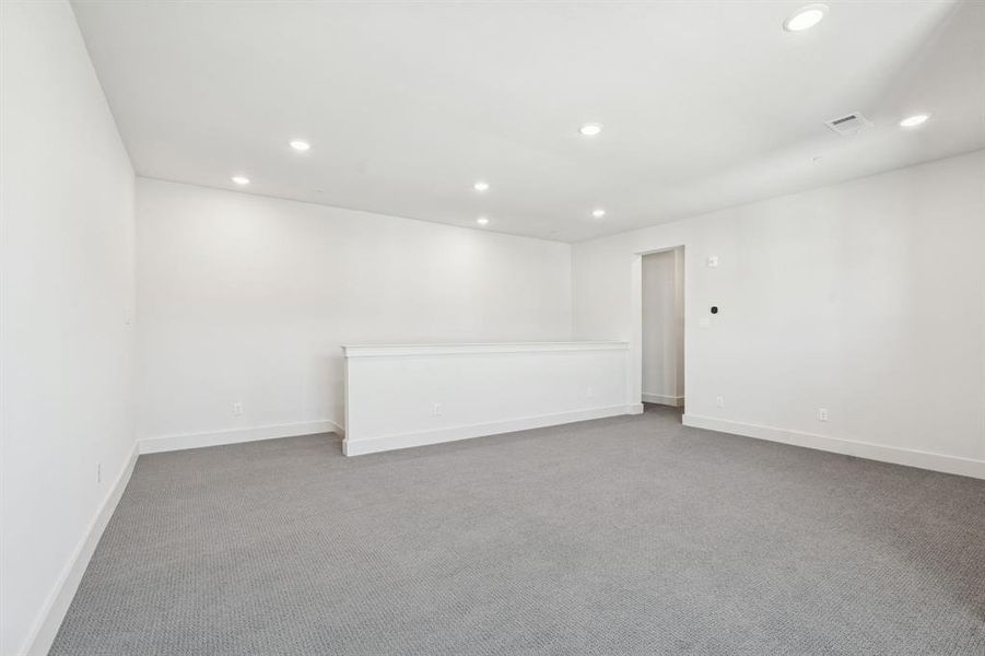 Upstairs game room or additional living.