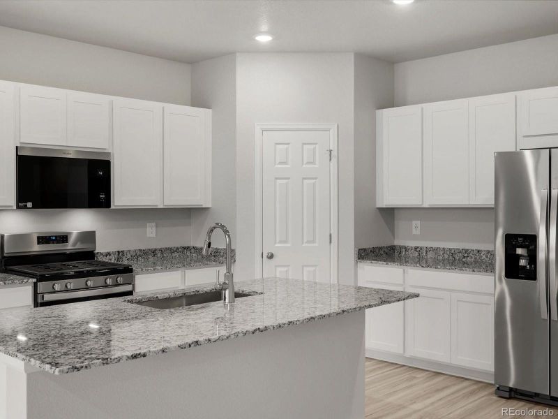 Furnished interior view inside a new home in Buffalo Highlands: The Canyon Collection, Commerce City (Image 9). Furnished interior view inside a new home in Buffalo Highlands: The Canyon Collection, Commerce City (Image 9).