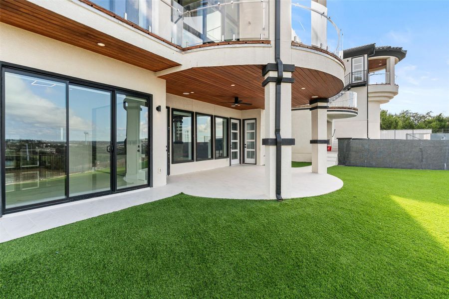 Turf backyard with