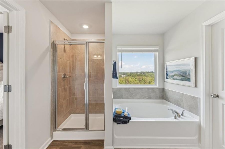 Furnished interior view inside a new home in The Hills at Cedar Creek, Winder (Image 36).