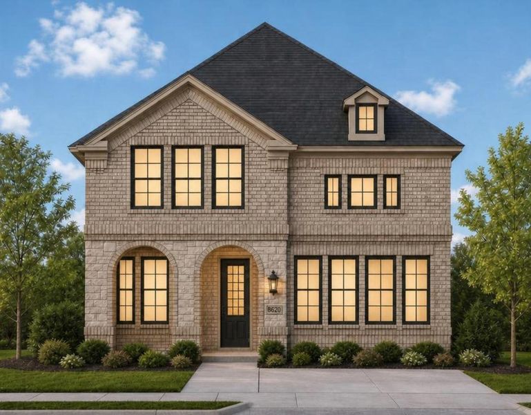 Representative exterior photo of a completed home built from the Royal Bradford by Grand Homes in Trails at Cottonwood Creek, Rowlett, TX (Image 20). Representative exterior photo of a completed home built from the Royal Bradford by Grand Homes in Trails at Cottonwood Creek, Rowlett, TX (Image 20).