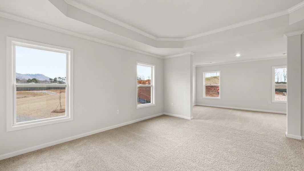 Representative unfurnished interior of a home built from the Grayson by D.R. Horton in Thalley Creek Estates, Cumming (Image 26). Representative unfurnished interior of a home built from the Grayson by D.R. Horton in Thalley Creek Estates, Cumming (Image 26).
