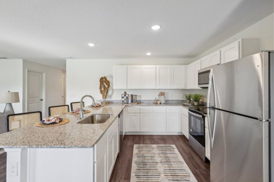 A kitchen with white cabinets. A kitchen with white cabinets.