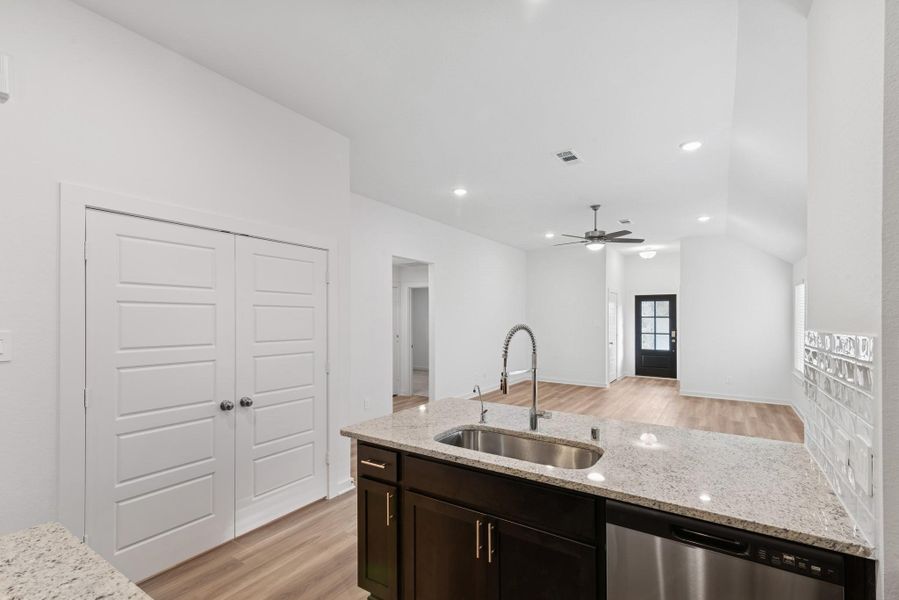 Furnished interior view inside a new home in Pinewood at Grand Texas, New Caney (Image 3). Furnished interior view inside a new home in Pinewood at Grand Texas, New Caney (Image 3).
