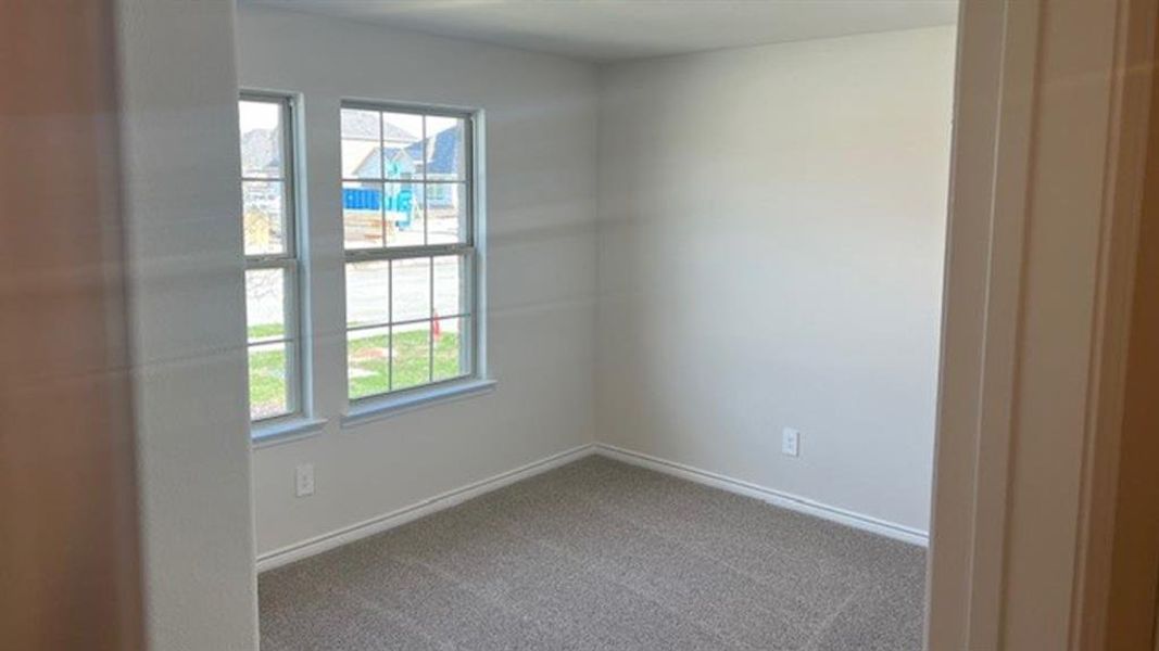 Carpeted empty room with baseboards Carpeted empty room with baseboards