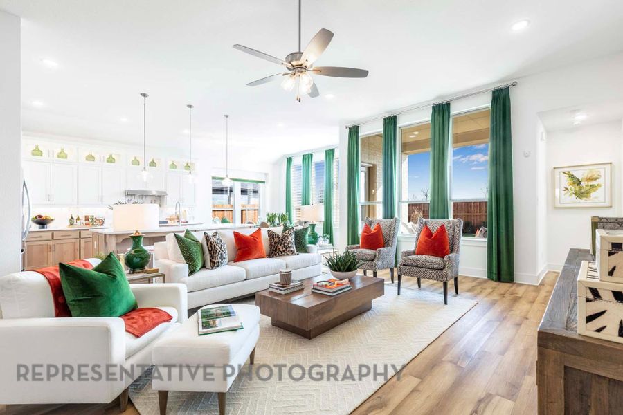 Furnished interior view inside a new home in 6 Creeks at Waterridge: 60ft. lots, Kyle (Image 8). Furnished interior view inside a new home in 6 Creeks at Waterridge: 60ft. lots, Kyle (Image 8).