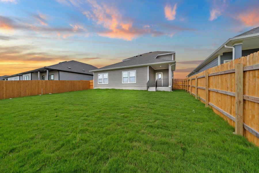 Rear of Home and Private Backyard