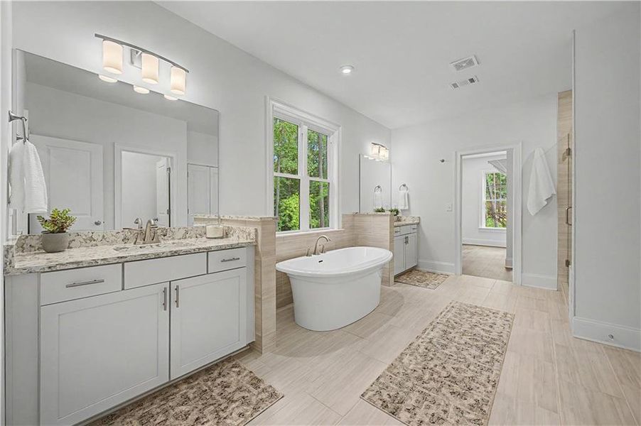 Furnished interior view inside a new home in Ford Landing, Acworth (Image 18). Furnished interior view inside a new home in Ford Landing, Acworth (Image 18).