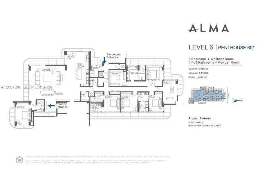 2D floor plan layout of this home in , Bay Harbor Islands, FL (Image 5).
