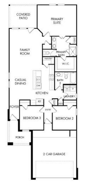 2D floor plan layout of this home in Sanford Farms - Traditional Series, Waller, TX (Image 4).