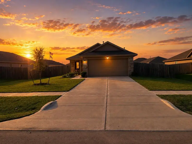 Front exterior of a new home in , Bay City, TX, highlighting curb appeal (Image 1). Front exterior of a new home in , Bay City, TX, highlighting curb appeal (Image 1).