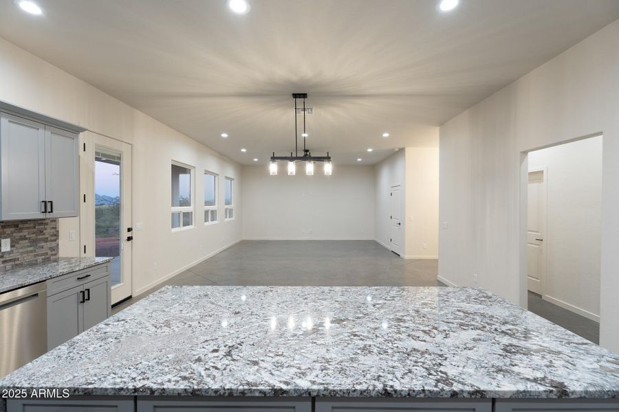 kitchen into living room