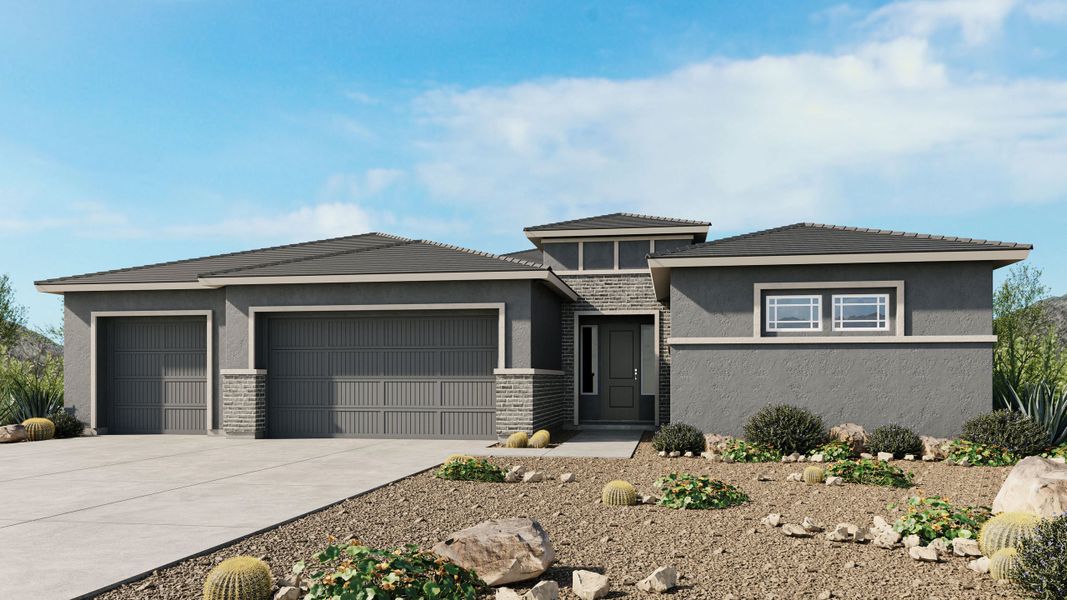 Representative exterior photo of a completed home built from the Tyndall by Taylor Morrison in Borgata Summit, Queen Creek, AZ (Image 3).