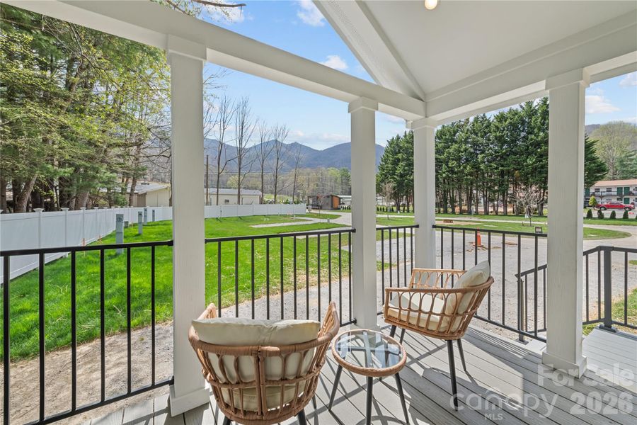 Exterior details and patio area of a home in , Maggie Valley (Image 18).