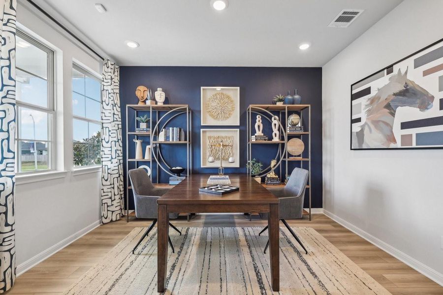 Furnished interior view inside a new home in Stallion Run, Buda (Image 8). Furnished interior view inside a new home in Stallion Run, Buda (Image 8).