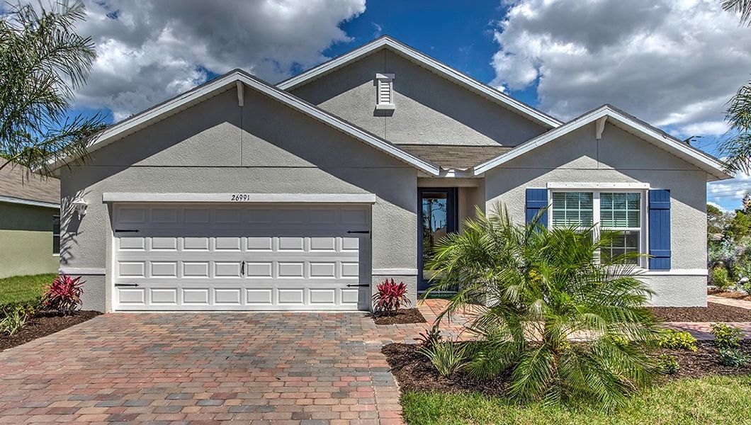 Front exterior of a home in the North Port - Express Series community, located in North Port, FL (Image 3). Front exterior of a home in the North Port - Express Series community, located in North Port, FL (Image 3).