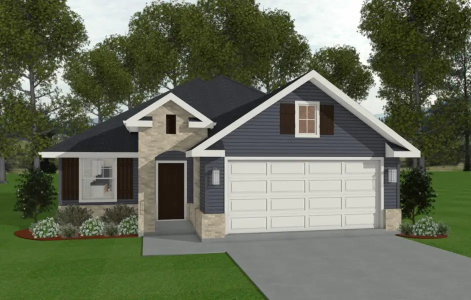 Representative exterior photo of a completed home built from the The Daisy by Avonley Homes in Bonham Trace, Bryan, TX (Image 3).