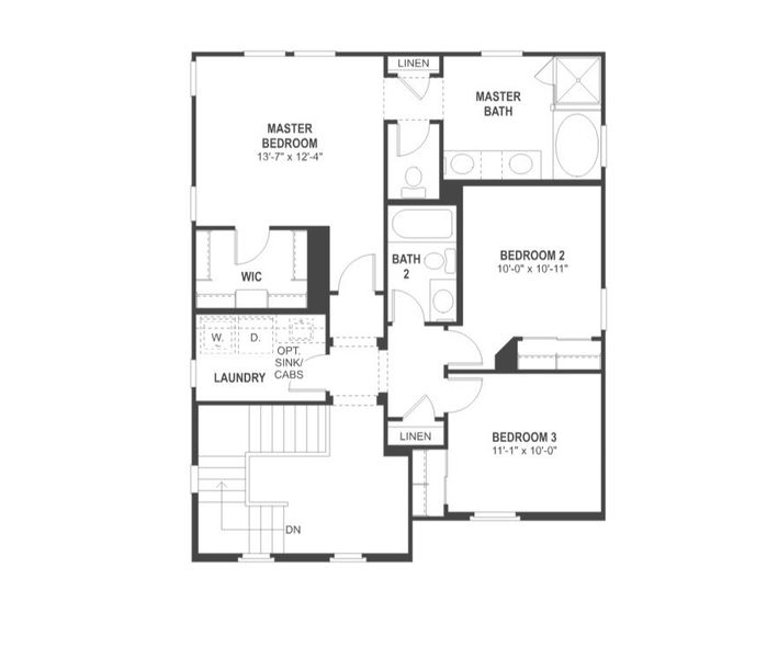 2D floor plan layout for the Monte Volpe by Fulton Homes in Redwood Valley at Escalante, Surprise, AZ (Image 3). 2D floor plan layout for the Monte Volpe by Fulton Homes in Redwood Valley at Escalante, Surprise, AZ (Image 3).