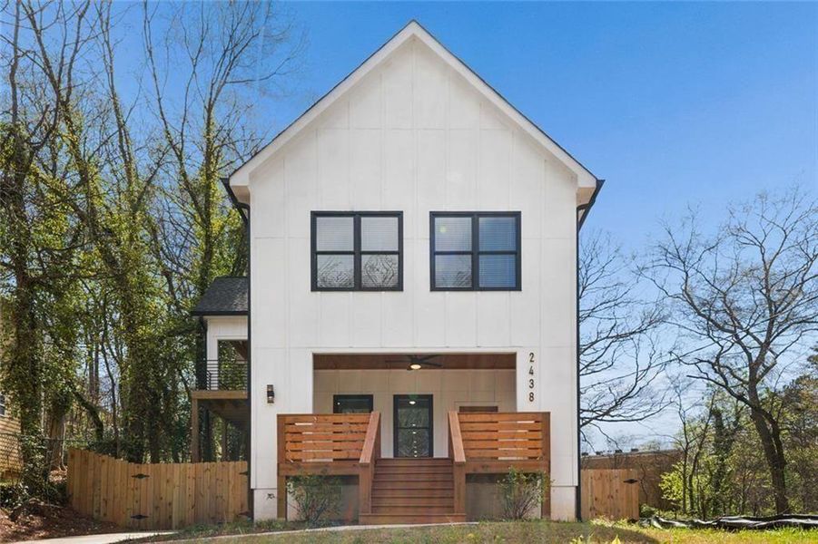 Front exterior of a new home in , Atlanta, GA, highlighting curb appeal (Image 1). Front exterior of a new home in , Atlanta, GA, highlighting curb appeal (Image 1).