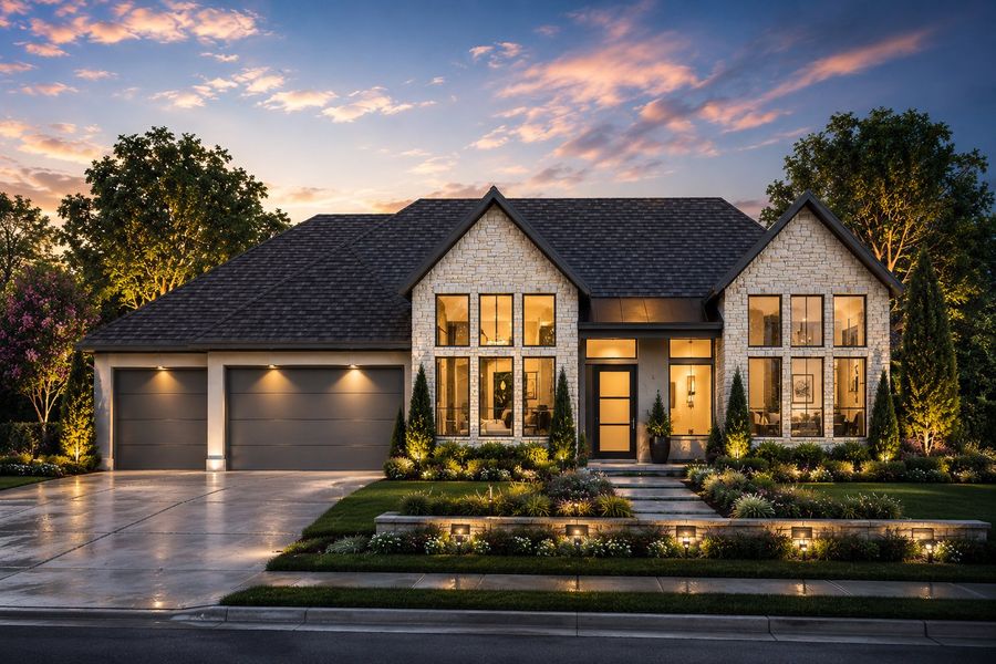 Front exterior of a new home in ARTAVIA, Conroe, TX, highlighting curb appeal (Image 1). Front exterior of a new home in ARTAVIA, Conroe, TX, highlighting curb appeal (Image 1).