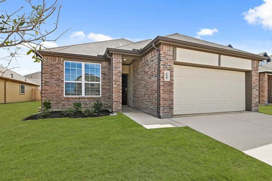 Front exterior of a new home in Deer Creek, Fort Worth, TX, highlighting curb appeal (Image 24). Front exterior of a new home in Deer Creek, Fort Worth, TX, highlighting curb appeal (Image 24).