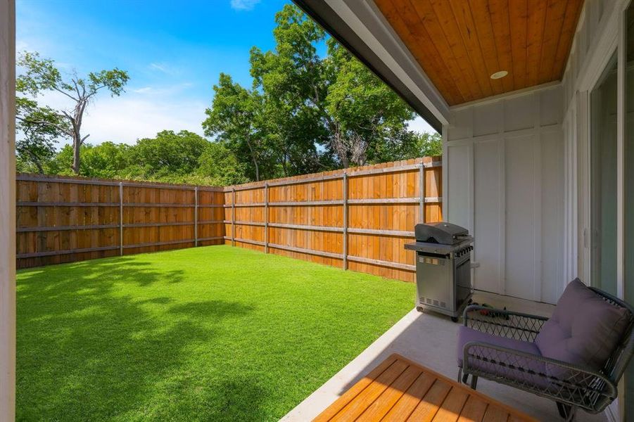 Exterior details and patio area of a home in , Dallas (Image 3). Exterior details and patio area of a home in , Dallas (Image 3).