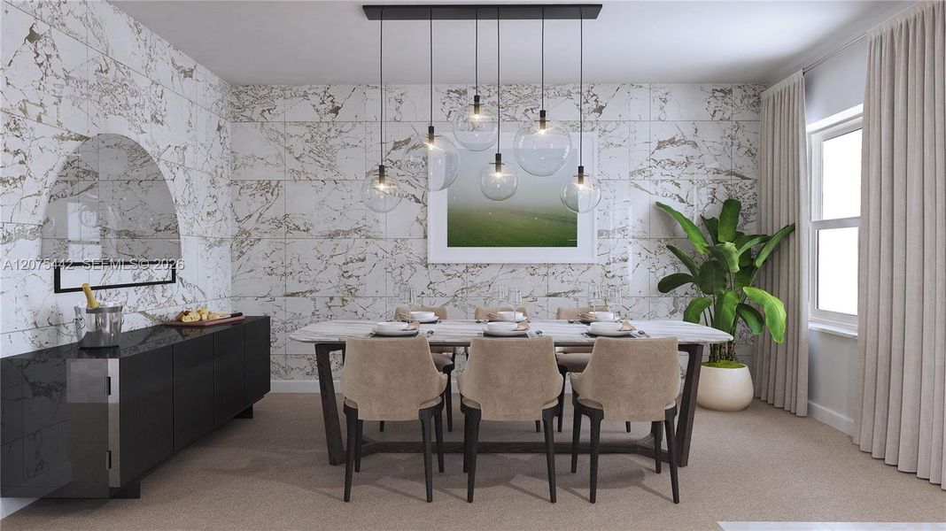 Furnished interior view inside a new home in Wildwood Groves, Miami (Image 9).