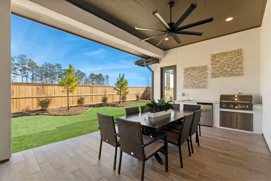 Exterior details and patio area of a home in Audubon 80’s, Magnolia (Image 3).