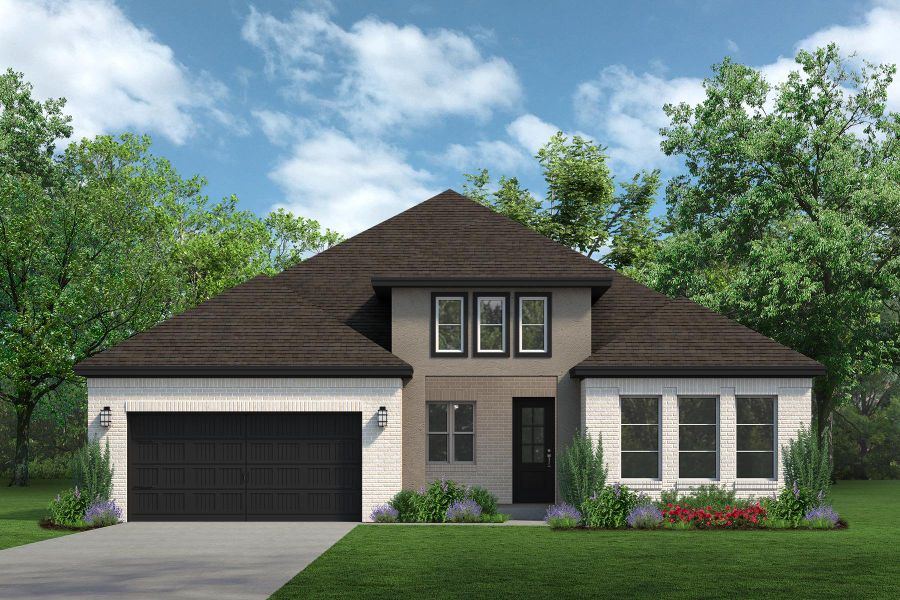 Representative exterior photo of a completed home built from the Riviera by Sandlin Homes in Trinity Estates, Benbrook, TX (Image 4).